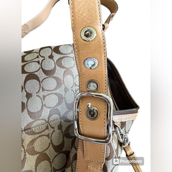 Coach Signature Brown Jacquard 2 Way Bag - Picture 8 of 12
